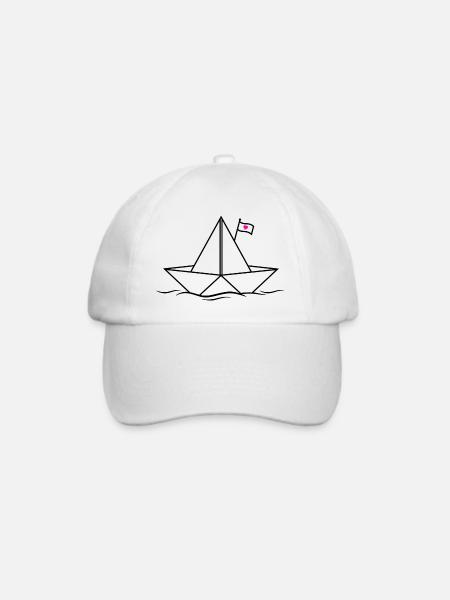 Papierschiff Papierboot  - Baseballkappe - Weiß/Weiß