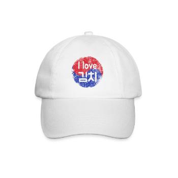 I love Kimchi - Südkorea Korea Seoul - Baseballkappe - Weiß/Weiß - Vorne