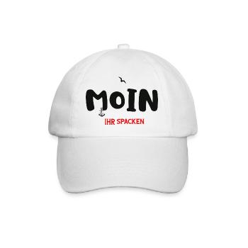 Moin Ihr Spacken - Baseballkappe - Weiß/Weiß - Vorne