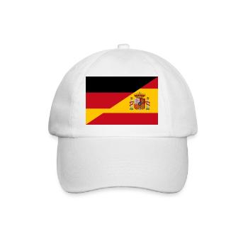 Deutschland Spanien Flagge Fußball Espana - Baseballkappe - Weiß/Weiß - Vorne