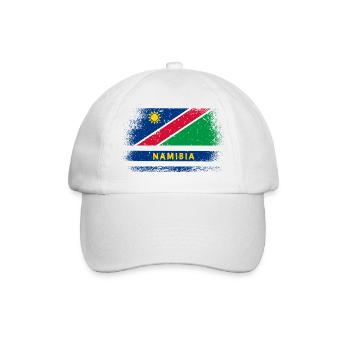 Namibia Flaggen Design - Baseballkappe - Weiß/Weiß - Vorne