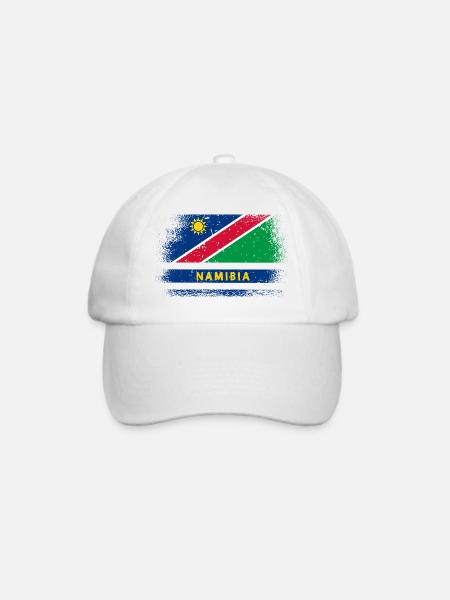 Namibia Flaggen Design - Baseballkappe - Weiß/Weiß