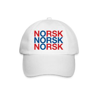 NORSK Norway Norwegen Norwegische Flagge - Baseballkappe - Weiß/Weiß - Vorne