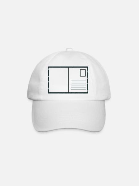 Blanko-Postkarte mit Briefmarke und Luftpost - Baseballkappe - Weiß/Weiß