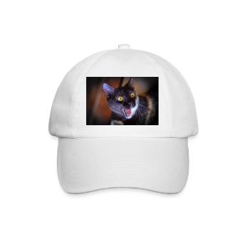 Meine lustige Katze - Baseballkappe - Weiß/Weiß - Vorne