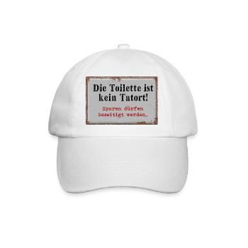 Die Toilette ist kein Tatort - Baseballkappe - Weiß/Weiß - Vorne