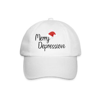 Merry Depression - Baseballkappe - Weiß/Weiß - Vorne
