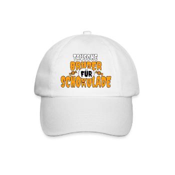 Halloween lustig Bruder Witz Kinder Geschwister - Baseballkappe - Weiß/Weiß - Vorne