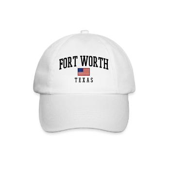 Fort Worth Texas USA Flaggenmotiv - Baseballkappe - Weiß/Weiß - Vorne