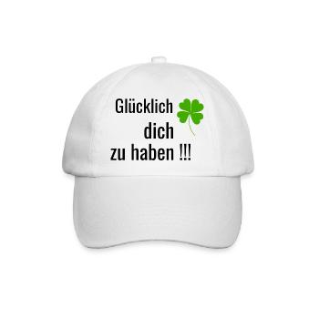 Glücklich dich zu haben - Baseballkappe - Weiß/Weiß - Vorne