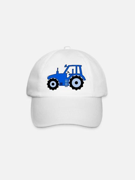 Traktor blau - Baseballkappe - Weiß/Weiß