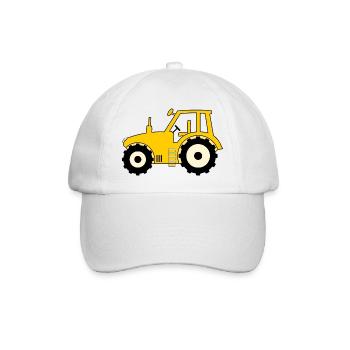 Traktor gelb - Baseballkappe - Weiß/Weiß - Vorne