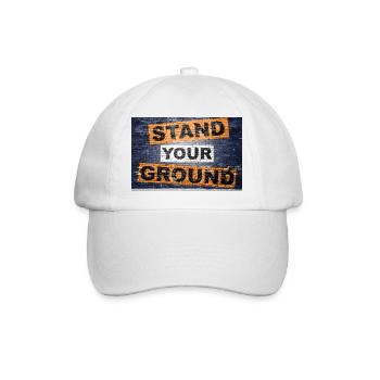 Stand Your Ground Spruch Schriftzug Graffiti - Baseballkappe - Weiß/Weiß - Vorne