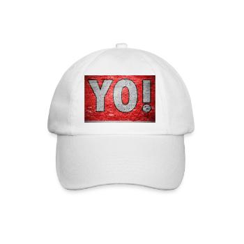 Yo! Ziegelsteinmauer Graffiti - Baseballkappe - Weiß/Weiß - Vorne