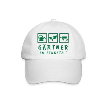 Gärtner im Einsatz - Baseballkappe - Weiß/Weiß - Vorne