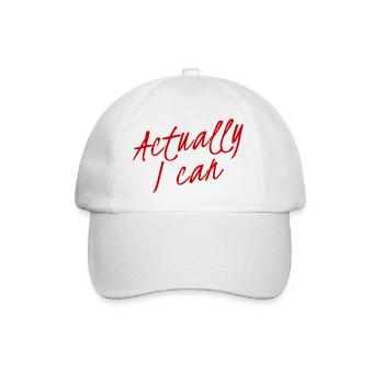 Actually ... I CAN !!! Neues Design / NEW DESIGN - Baseballkappe - Weiß/Weiß - Vorne