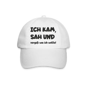 Ich kam, sah und vergaß - Baseballkappe - Weiß/Weiß - Vorne