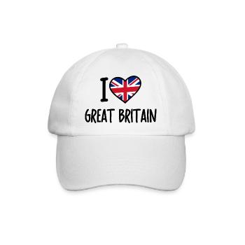 i love great britain - Baseballkappe - Weiß/Weiß - Vorne