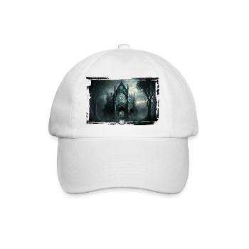 Schloss in der Nacht - Gotik - Baseballkappe - Weiß/Weiß - Vorne
