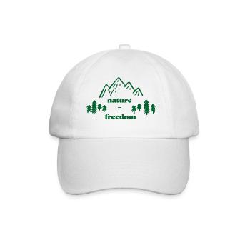 nature is freedom - Outdoor Lover & Naturmenschen - Baseballkappe - Weiß/Weiß - Vorne