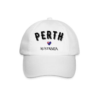 Perth Australien - Baseballkappe - Weiß/Weiß - Vorne