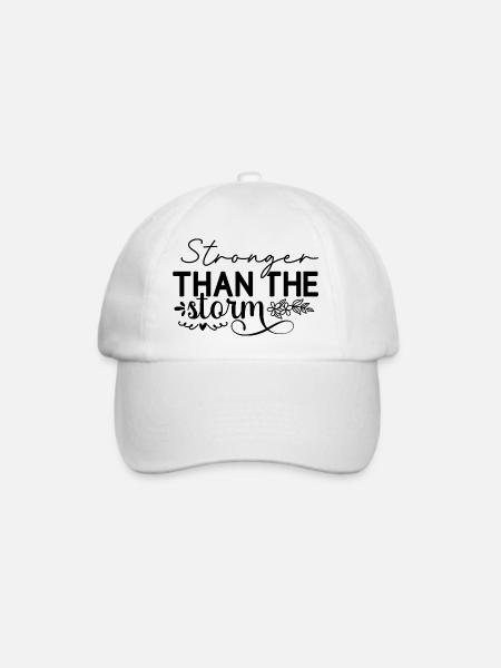 Stronger than the Storm - Baseballkappe - Weiß/Weiß