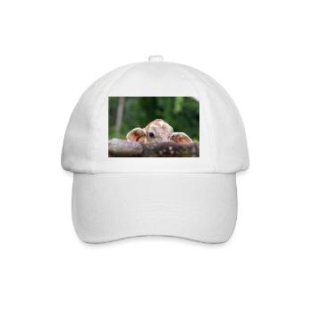 Das kleine Kalb hinter der Barriere - Baseballkappe - Weiß/Weiß - Vorne