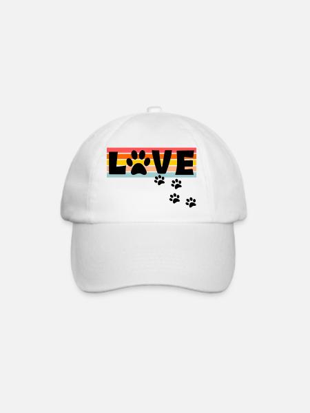 Hunde Liebe - Baseballkappe - Weiß/Weiß