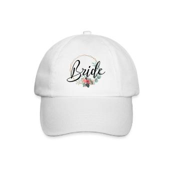 Bride Schriftzug mit schöner Umrandung - Baseballkappe - Weiß/Weiß - Vorne