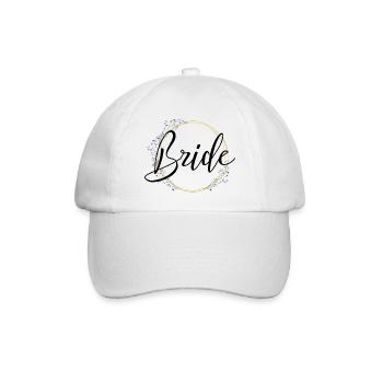 Bride Schriftzug mit schöner Umrandung - Baseballkappe - Weiß/Weiß - Vorne