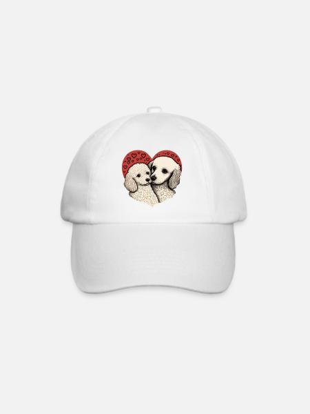 Dog Couple - Baseballkappe - Weiß/Weiß