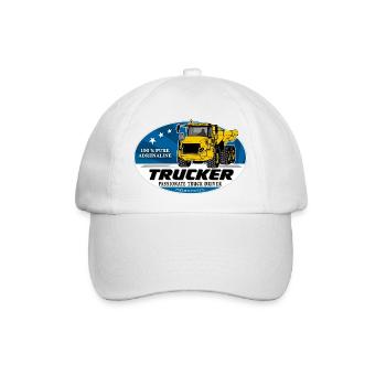 Muldenkipper - Kipplaster - LKW - Truck - Baseballkappe - Weiß/Weiß - Vorne