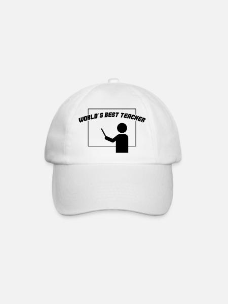 worlds best teacher - Baseballkappe - Weiß/Weiß