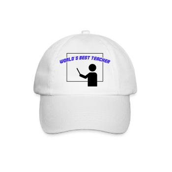 worlds best teacher - Baseballkappe - Weiß/Weiß - Vorne