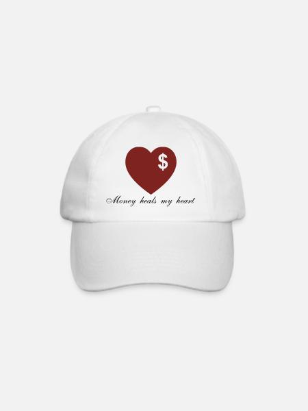 Money heals my Heart - Baseballkappe - Weiß/Weiß