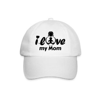 Ich liebe meine Mutter - Baseballkappe - Weiß/Weiß - Vorne