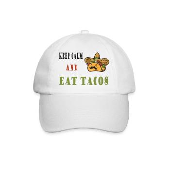 Ruhe bewahren und Tacos essen - Baseballkappe - Weiß/Weiß - Vorne
