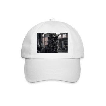 Cat Black3 - Baseballkappe - Weiß/Weiß - Vorne