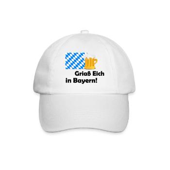 Griaß Eich - Bayern Heimatliebe - Baseballkappe - Weiß/Weiß - Vorne