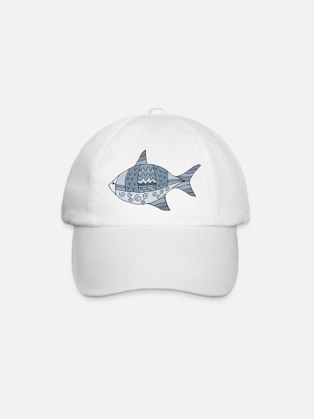 Fisch - Baseballkappe - Weiß/Weiß
