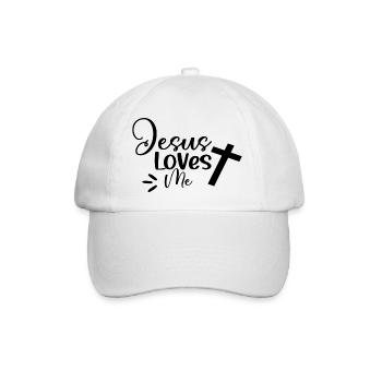 Jesus Loves Me - Baseballkappe - Weiß/Weiß - Vorne