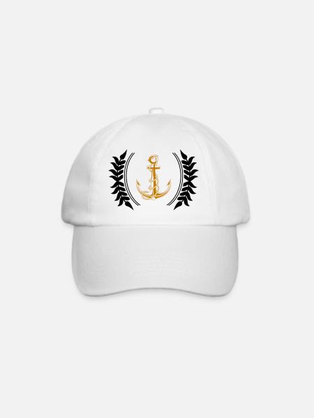 anker wappen - Baseballkappe - Weiß/Weiß