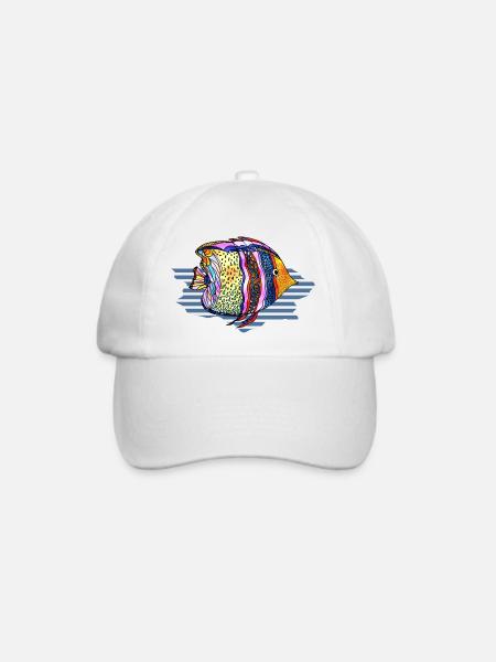Fisch - Baseballkappe - Weiß/Weiß