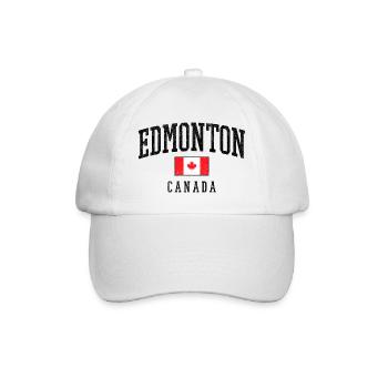 Edmonton Kanada Flagge – Urban Vintage Look - Baseballkappe - Weiß/Weiß - Vorne