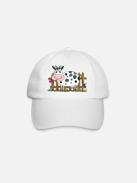 Kuh - Baseballkappe - Weiß/Weiß