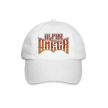 Ich bin Alpha und Omega Jesus Christus Hoffnung Bibel Glaube - Baseballkappe - Weiß/Weiß - Vorne