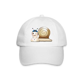 Nicki Schneck zwinkert cool - Baseballkappe - Weiß/Weiß - Vorne