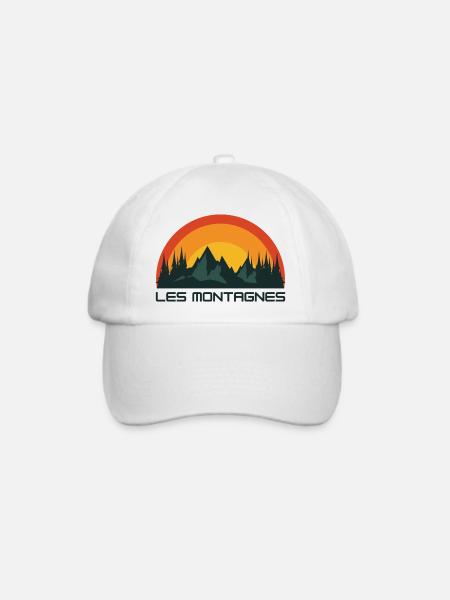 Die Berge. - Baseballkappe - Weiß/Weiß