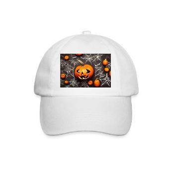 Halloween-Kürbis - Baseballkappe - Weiß/Weiß - Vorne