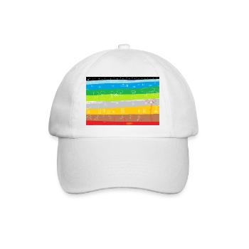 Streifenlandschaft Kinderzeichnung - Baseballkappe - Weiß/Weiß - Vorne